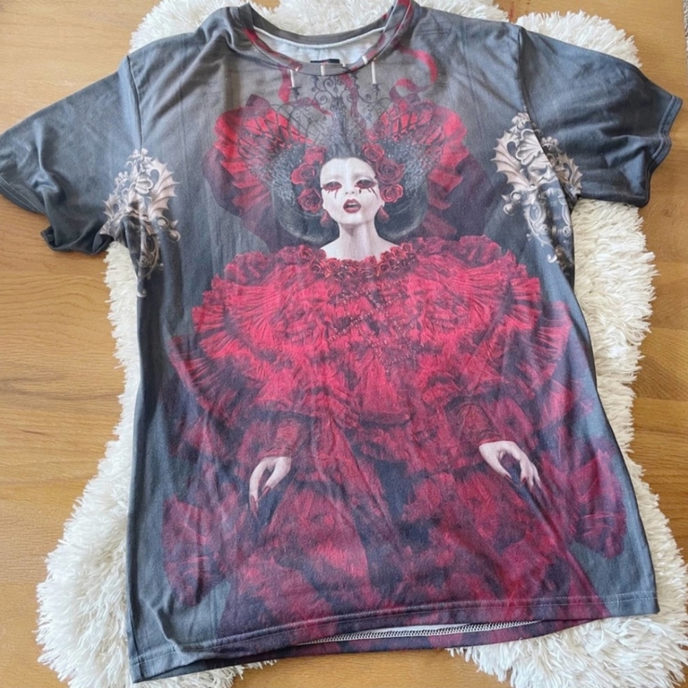 Live Heroes Dark Gothic Goth rad queen throne graphic tee mens size XL